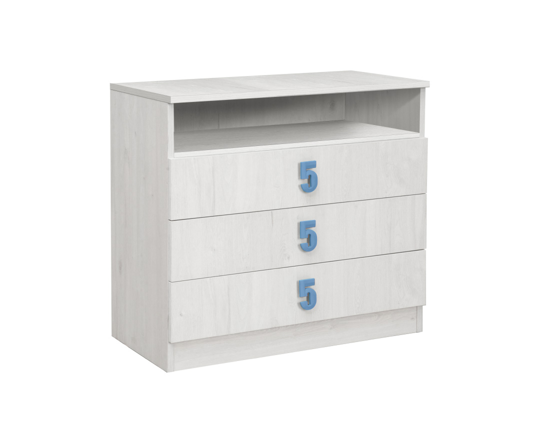 MATIS Συρταριέρα Numero 3F New Ασπρος Δρυς/Μπλε MATISE67278613 MATIS Συρταριέρα Numero 3F New Ασπρος Δρυς/Μπλε MATISE67278613