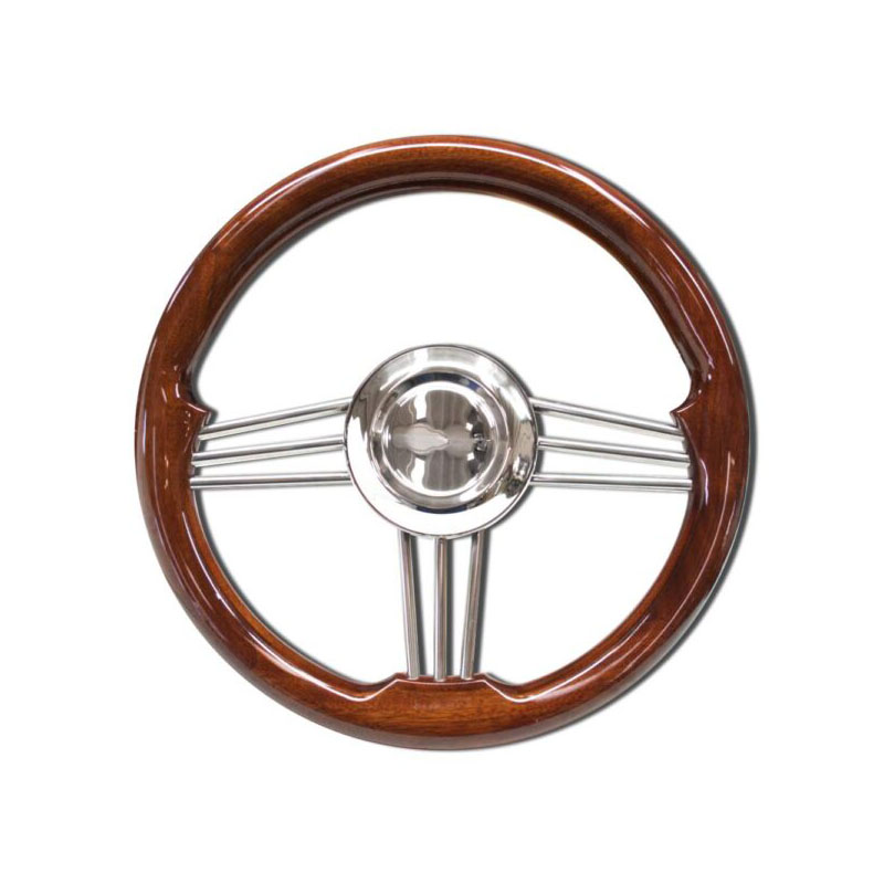 Τιμόνι Ξύλινο T14L - Inox Φ35cm FOUR-13501