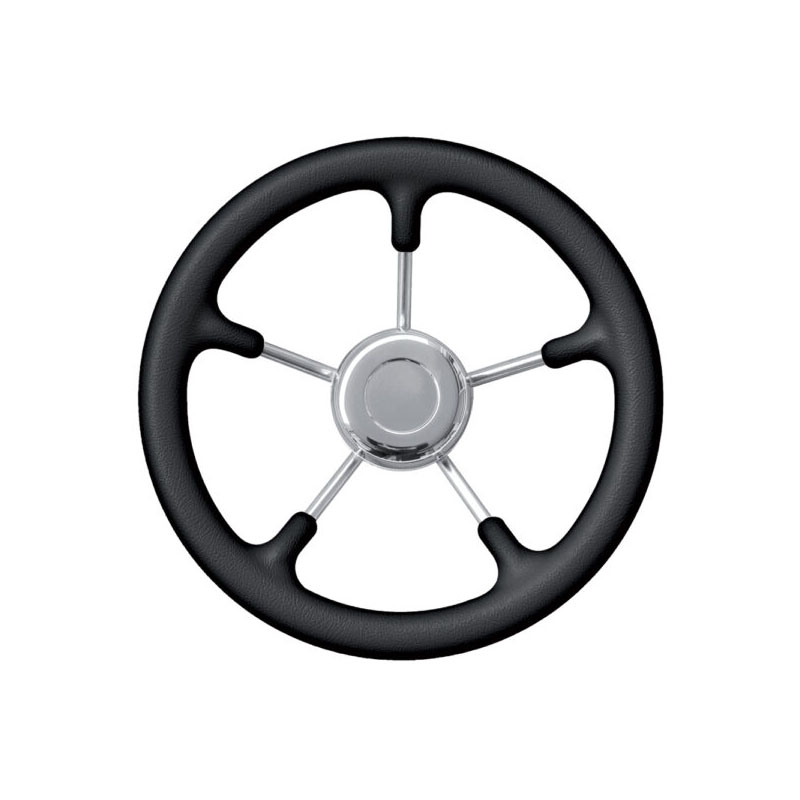 Τιμόνι Πολυουρεθάνης T9 Μαύρο- Inox Φ35cm FOUR-13471