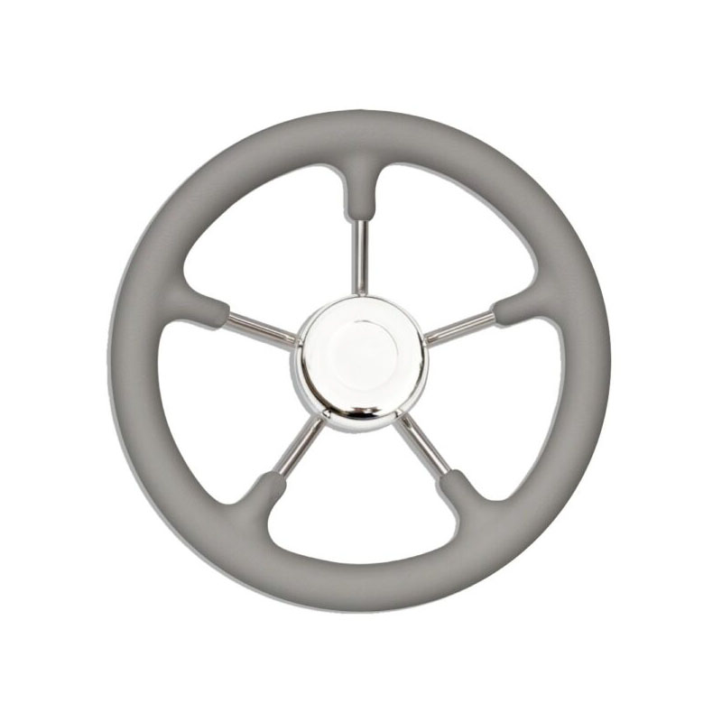 Τιμόνι Πολυουρεθάνης T9 Γκρί - Inox Φ35cm FOUR-13472