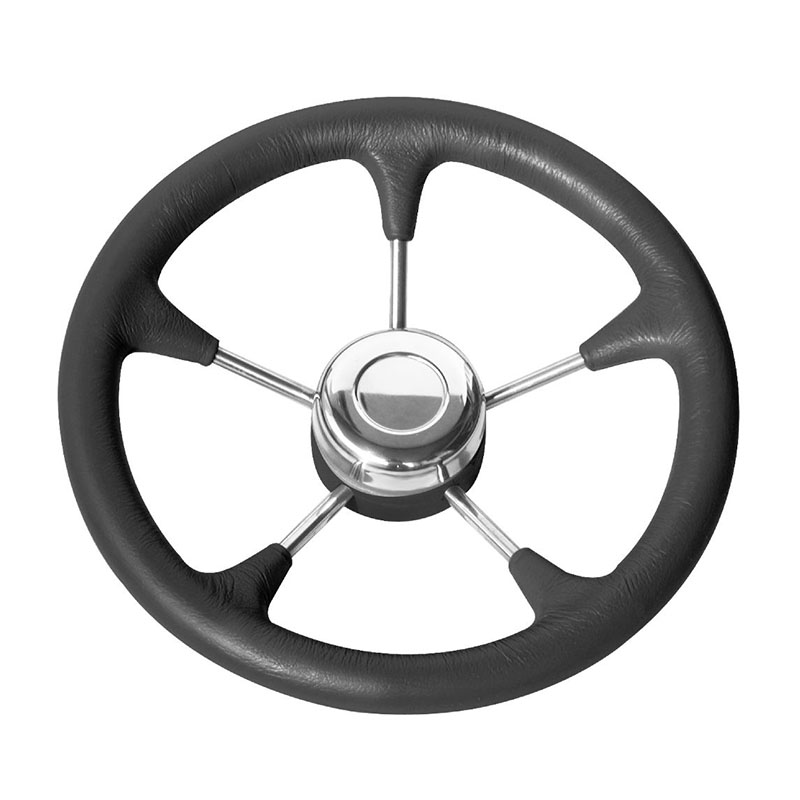 Τιμόνι Πολυουρεθάνης T9R Μαύρο - Inox Φ35cm FOUR-13450