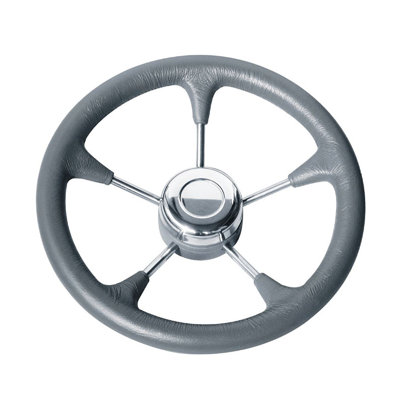 Τιμόνι Πολυουρεθάνης T9R Γκρί - Inox Φ35cm FOUR-13446
