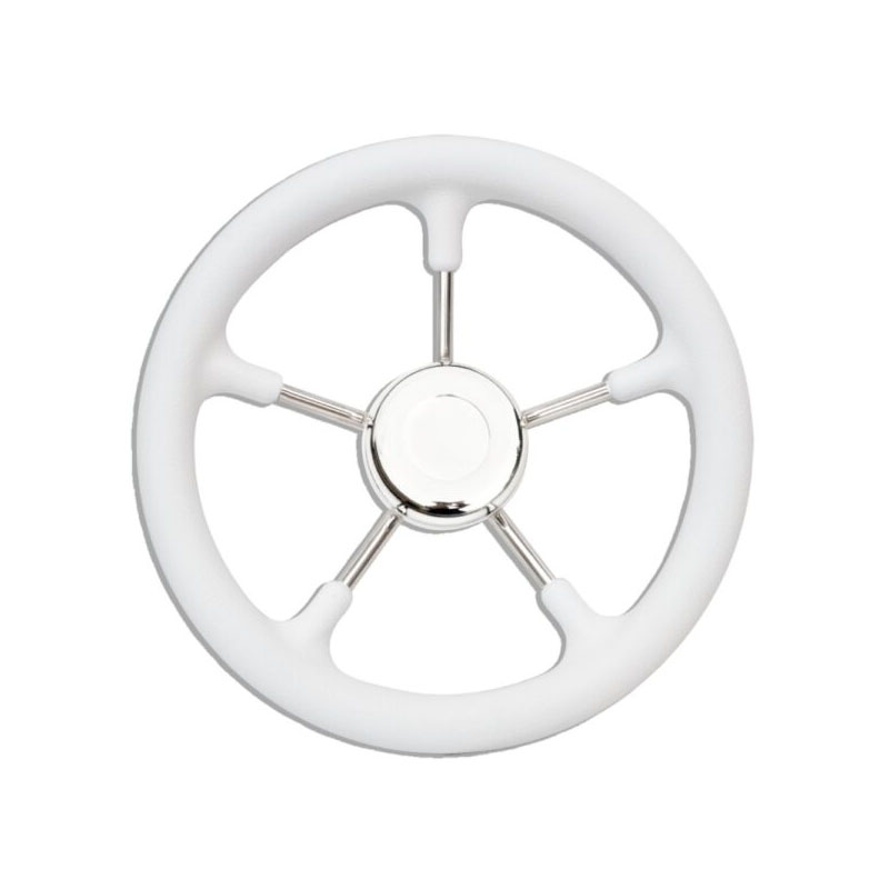 Τιμόνι Πολυουρεθάνης T9 Λευκό - Inox Φ35cm FOUR-13470