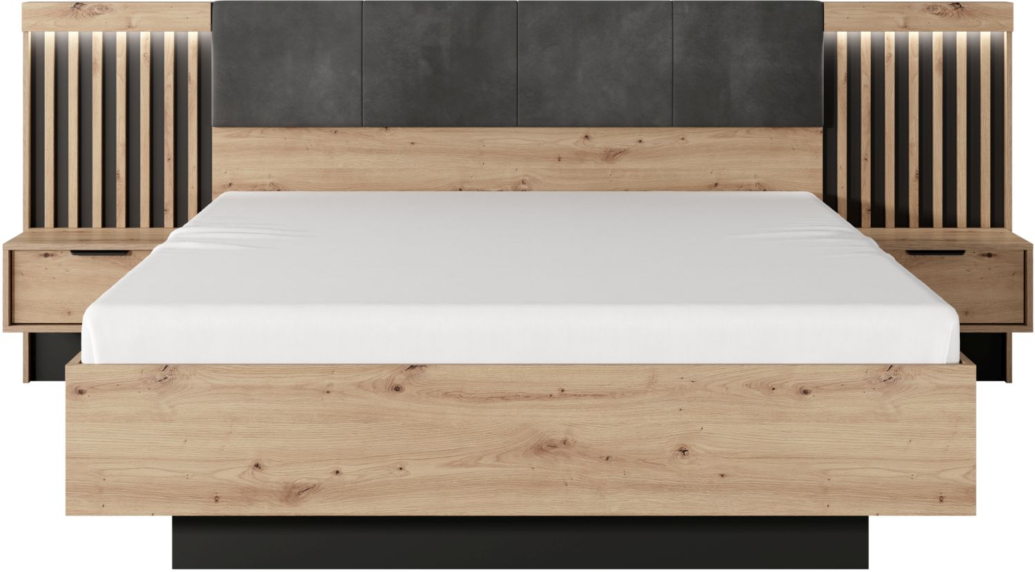 Lh-homefurniture Σετ κρεβατοκάμαρας Tally με αποθηκευτικό χώρο για στρώμα 160×200 (3 τεμαχίων) L_Tally_13+11 Lh-homefurniture Σετ κρεβατοκάμαρας Tally με αποθηκευτικό χώρο για στρώμα 160×200 (3 τεμαχίων) L_Tally_13+11