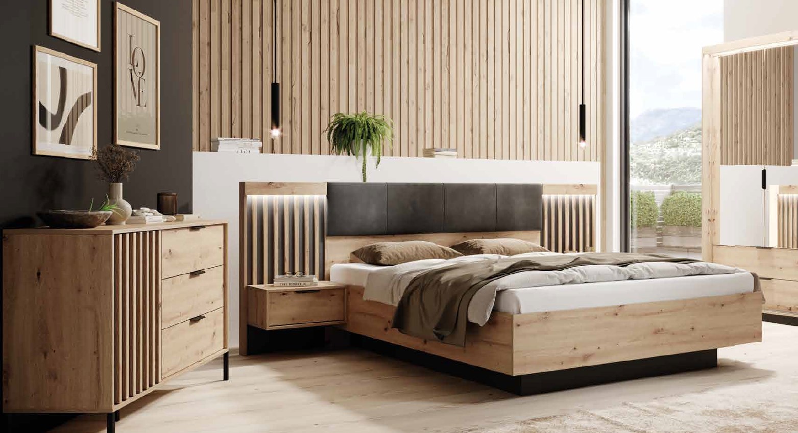 Lh-homefurniture Σετ κρεβατοκάμαρας Tally με αποθηκευτικό χώρο για στρώμα 160×200 (4 τεμαχίων) L_Tally_13+11+21 Lh-homefurniture Σετ κρεβατοκάμαρας Tally με αποθηκευτικό χώρο για στρώμα 160×200 (4 τεμαχίων) L_Tally_13+11+21