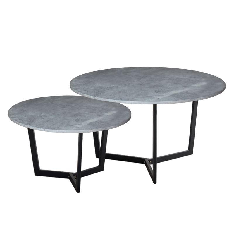 WOODWELL ΕΜ9604,S2TEDDY Set-2 Τραπεζάκια Σαλονιού-Καθιστικού, Μέταλλο Μαύρο, Απόχρωση Cement Φ.80 H.45cm + Φ.60 H.35cm ΕΜ9604,S2 WOODWELL ΕΜ9604,S2TEDDY Set-2 Τραπεζάκια Σαλονιού-Καθιστικού, Μέταλλο Μαύρο, Απόχρωση Cement Φ.80 H.45cm + Φ.60 H.35cm ΕΜ9604,S2
