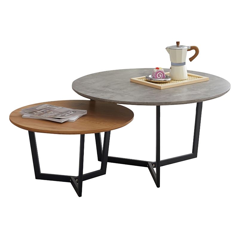 WOODWELL ΕΜ9604,STEDDY Set-2 Τραπεζάκια Σαλονιού-Καθιστικού, Μέταλλο Μαύρο,Απόχρωση Καρυδί & Cement Φ.80 H.45cm + Φ.60 H.35cm ΕΜ9604,S WOODWELL ΕΜ9604,STEDDY Set-2 Τραπεζάκια Σαλονιού-Καθιστικού, Μέταλλο Μαύρο,Απόχρωση Καρυδί & Cement Φ.80 H.45cm + Φ.60 H.35cm ΕΜ9604,S