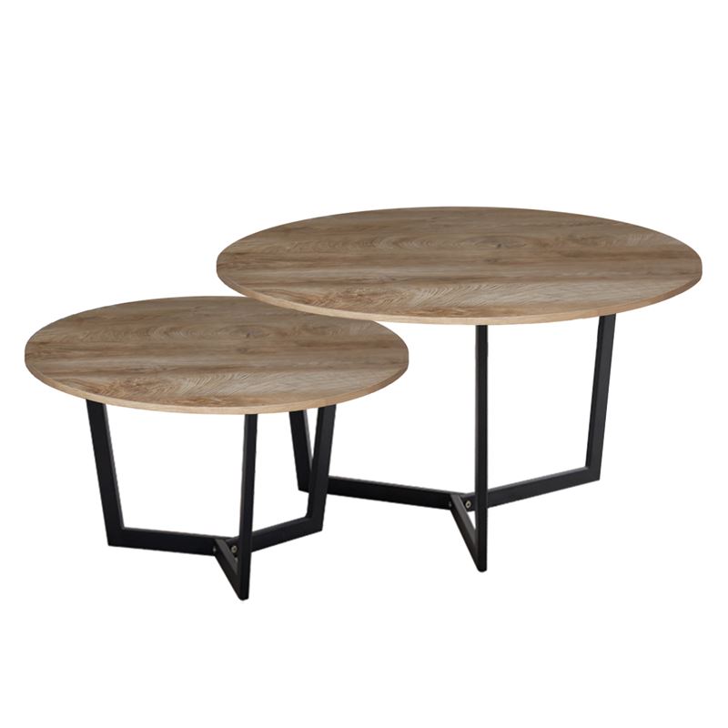 WOODWELL ΕΜ9604,S1TEDDY Set-2 Τραπεζάκια Σαλονιού-Καθιστικού, Μέταλλο Μαύρο, Απόχρωση Καρυδί Φ.80 H.45cm + Φ.60 H.35cm ΕΜ9604,S1 WOODWELL ΕΜ9604,S1TEDDY Set-2 Τραπεζάκια Σαλονιού-Καθιστικού, Μέταλλο Μαύρο, Απόχρωση Καρυδί Φ.80 H.45cm + Φ.60 H.35cm ΕΜ9604,S1