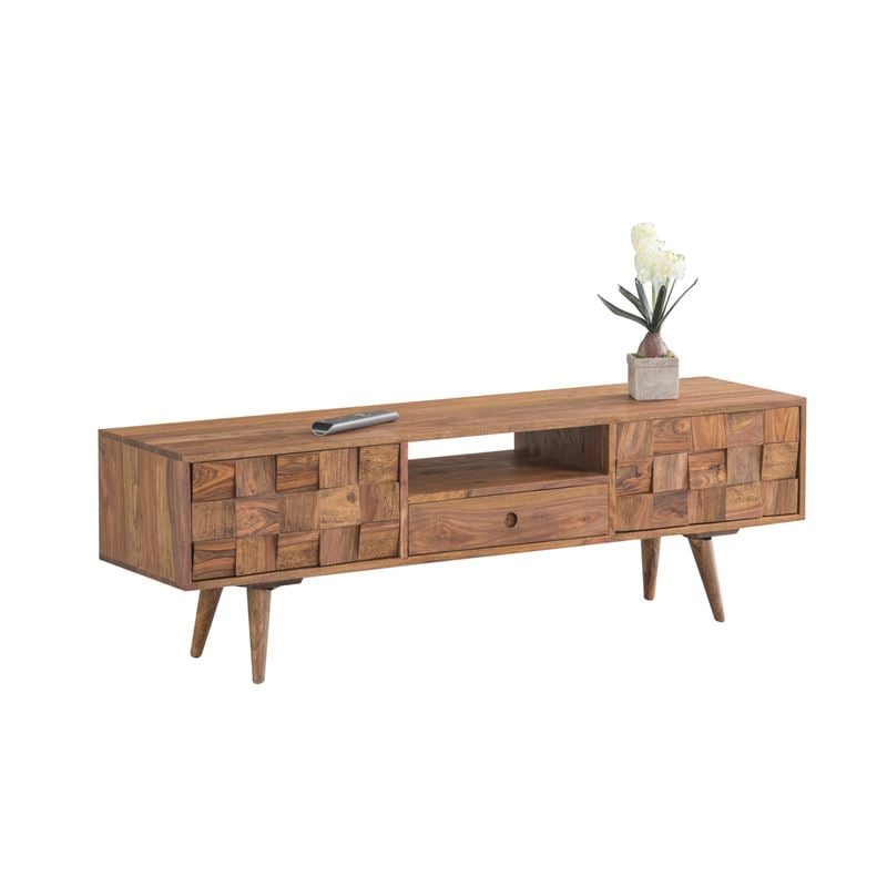 WOODWELL ΕΑ7047,WTEKA-W Έπιπλο TV Ξύλο Ακακία Φυσικό 140x35x45cm ΕΑ7047,W