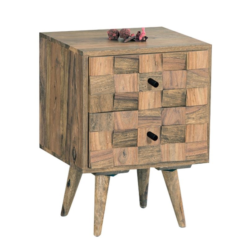WOODWELL ΕΑ7044,WTEKA-W Κομοδίνο Ξύλο Ακακία Φυσικό 40x35x55cm ΕΑ7044,W