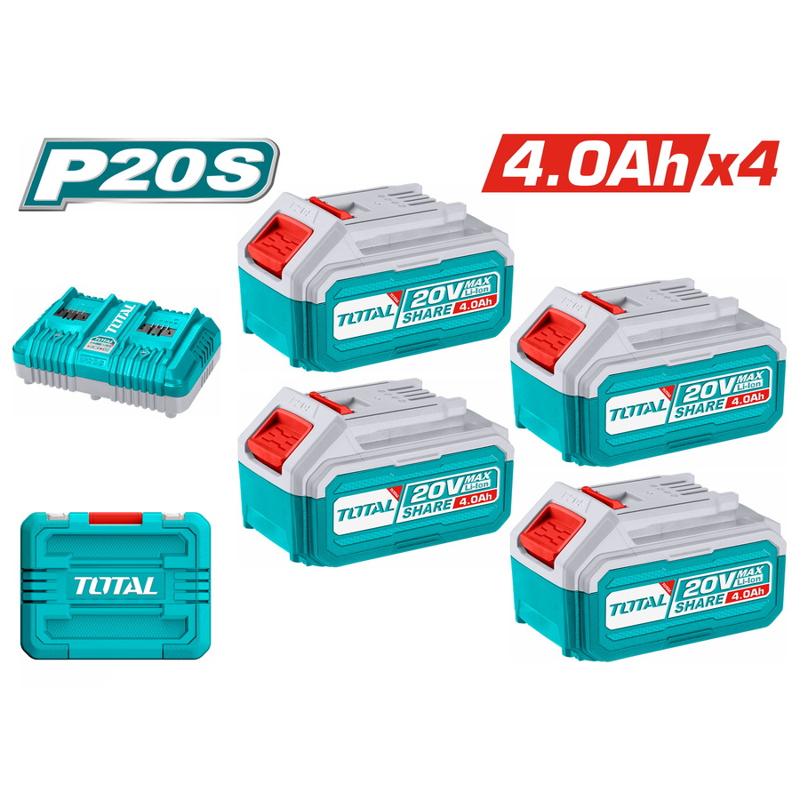 TOTAL ΕΠΑΓΓ. ΣΕΤ 4τεμ ΜΠΑΤΑΡΙΕΣ TFBLI2002 Li-ion 20V / 4Ah + 1τεμ ΔΙΠΛΟΣ ΦΟΡΤΙΣΤΗΣ TFCLI2034E (TFBCLI20244) TOTAL ΕΠΑΓΓ. ΣΕΤ 4τεμ ΜΠΑΤΑΡΙΕΣ TFBLI2002 Li-ion 20V / 4Ah + 1τεμ ΔΙΠΛΟΣ ΦΟΡΤΙΣΤΗΣ TFCLI2034E (TFBCLI20244)