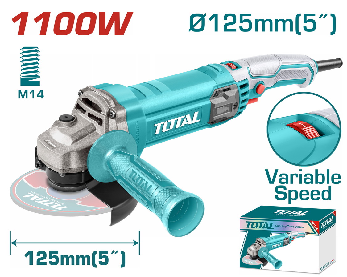 TOTAL ΕΠΑΓΓ. ΓΩΝΙΑΚΟΣ ΛΕΙΑΝΤΗΡΑΣ 1.100W – 125mm ΗΛΕΚΤΡΟΝΙΚΟΣ (TG110125565) TOTAL ΕΠΑΓΓ. ΓΩΝΙΑΚΟΣ ΛΕΙΑΝΤΗΡΑΣ 1.100W – 125mm ΗΛΕΚΤΡΟΝΙΚΟΣ (TG110125565)
