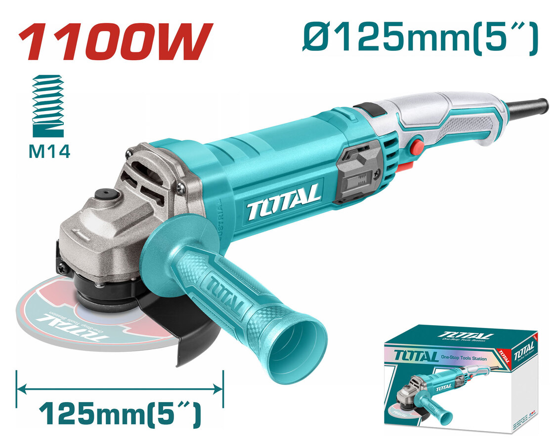 TOTAL ΕΠΑΓΓ. ΓΩΝΙΑΚΟΣ ΛΕΙΑΝΤΗΡΑΣ 1.100W – 125mm (TG11012556) TOTAL ΕΠΑΓΓ. ΓΩΝΙΑΚΟΣ ΛΕΙΑΝΤΗΡΑΣ 1.100W – 125mm (TG11012556)