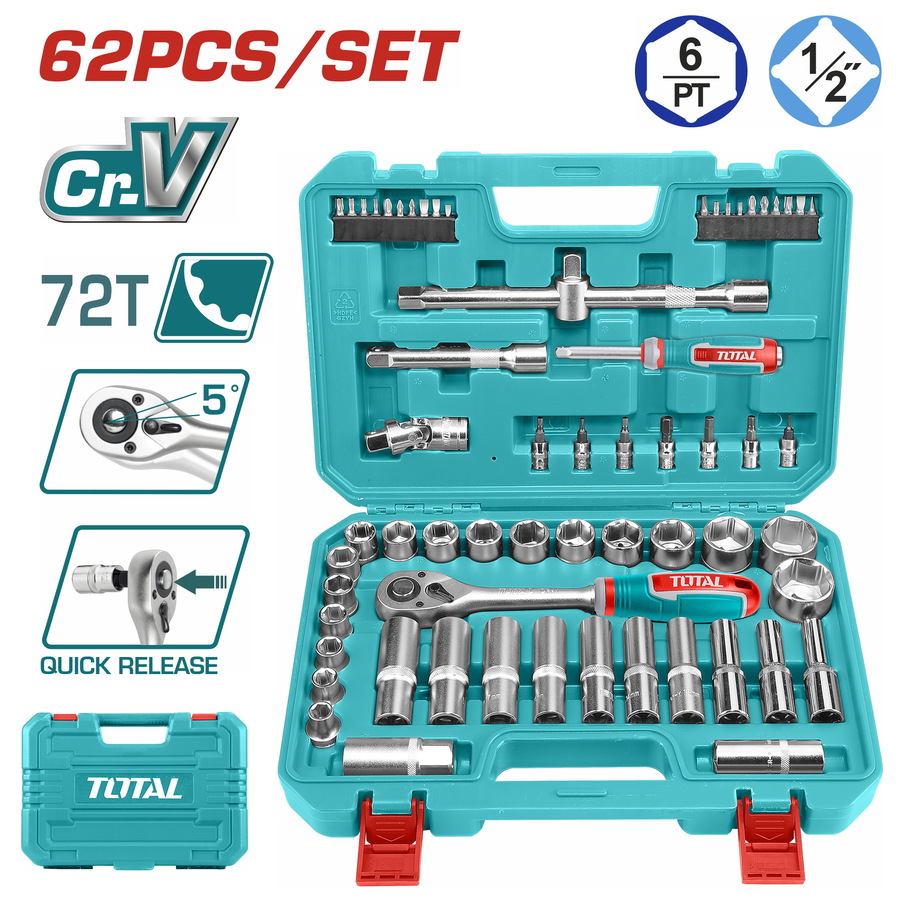 TOTAL ΕΠΑΓΓ. ΚΑΣΕΤΙΝΑ ΚΑΡΥΔΑΚΙΑ 1/2″ 62 ΤΕΜ (THT121602) TOTAL ΕΠΑΓΓ. ΚΑΣΕΤΙΝΑ ΚΑΡΥΔΑΚΙΑ 1/2″ 62 ΤΕΜ (THT121602)