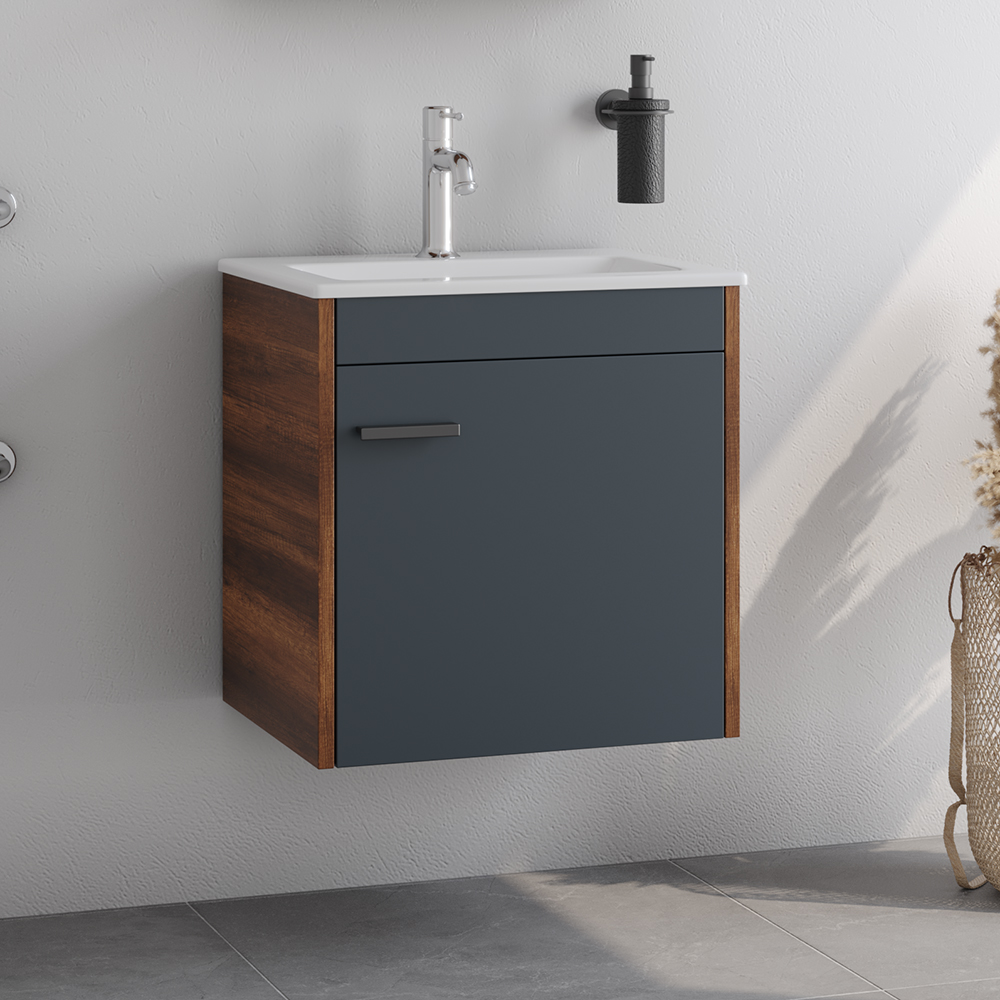 Πάγκος TIKA Ανθρακί MDF 18mm Λάκα 50 S3BTIKA050AB 50x40x52cm S3BTIKA050AB Πάγκος TIKA Ανθρακί MDF 18mm Λάκα 50 S3BTIKA050AB 50x40x52cm S3BTIKA050AB