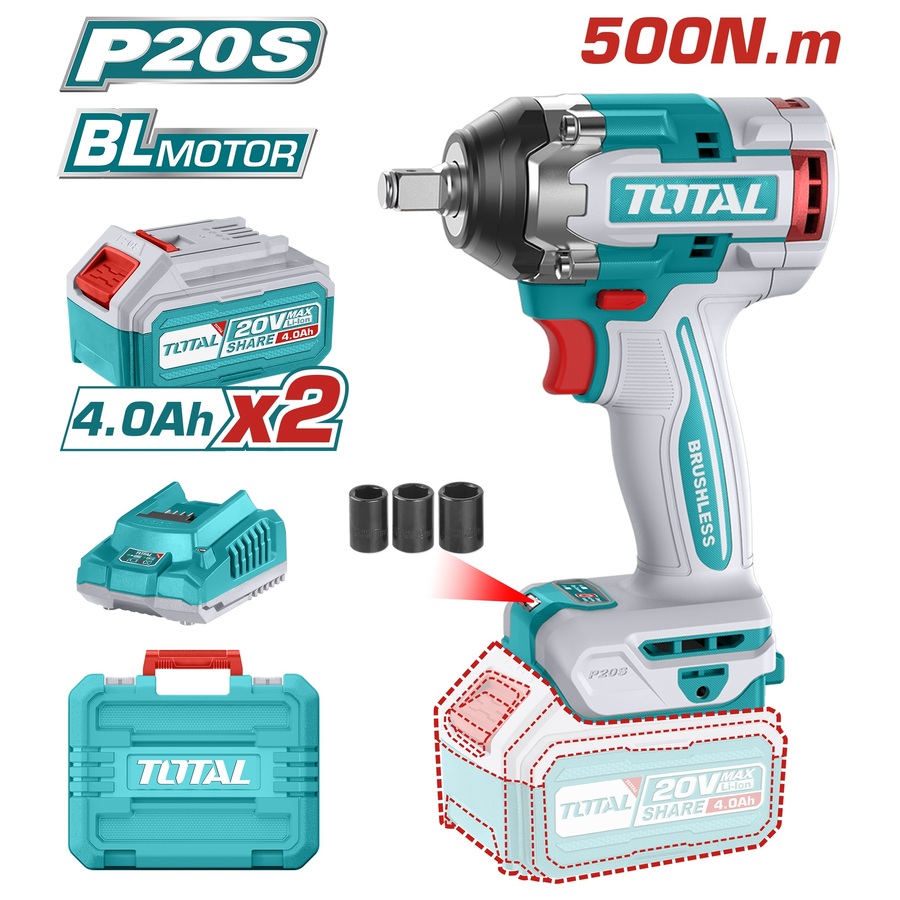 TOTAL ΕΠΑΓΓ. ΜΠΟΥΛΟΝΟΚΛΕΙΔΟ ΜΠΑΤ. Li-ion 20V / 4Ah / 500Nm / 2 ΜΠΑΤΑΡΙΕΣ (TIWLI2050) TOTAL ΕΠΑΓΓ. ΜΠΟΥΛΟΝΟΚΛΕΙΔΟ ΜΠΑΤ. Li-ion 20V / 4Ah / 500Nm / 2 ΜΠΑΤΑΡΙΕΣ (TIWLI2050)