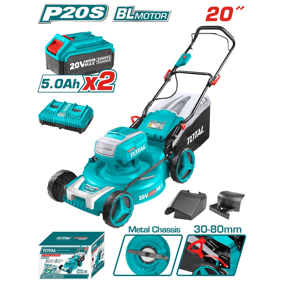 TOTAL ΕΠΑΓΓ. ΜΗΧΑΝΗ ΓΚΑΖΟΝ ΜΠΑΤ. Li-ion 2X20V / 51cm / 2 ΜΠΑΤ. 5Ah (TLMLI20202) TOTAL ΕΠΑΓΓ. ΜΗΧΑΝΗ ΓΚΑΖΟΝ ΜΠΑΤ. Li-ion 2X20V / 51cm / 2 ΜΠΑΤ. 5Ah (TLMLI20202)