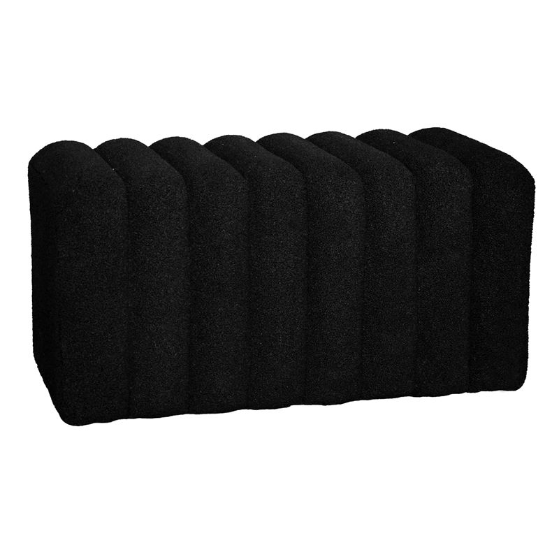 WOODWELL TOGO Σκαμπό Βοηθητικό, Teddy Ύφασμα Μαύρο 80x40x41cm Ε7039,2