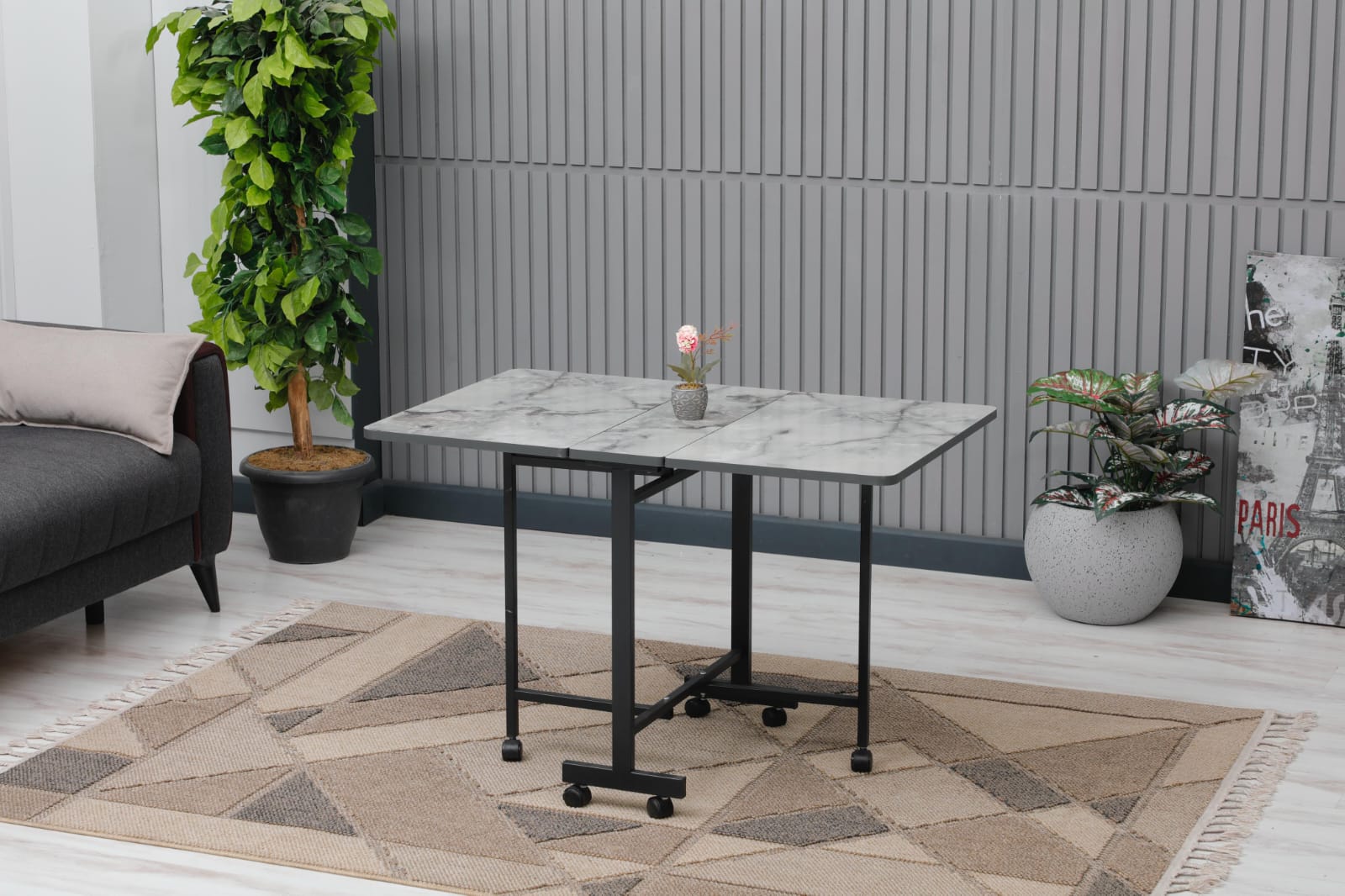 Fidelio ΤΡΑΠΕΖΙ ΚΟΥΖΙΝΑΣ(TOMMY) ΠΤΥΣΣΟΜΕΝΟ ΛΕΥΚΟ ΜΑΡΜΑΡΟ Μ.110*Π.70*Υ.72ΕΚ. FIDELIO-FD-TOMMY-W