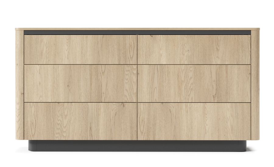 Συρταριέρα Torro Φυσικό Cremona + Ανθρακί 163x82x38cm