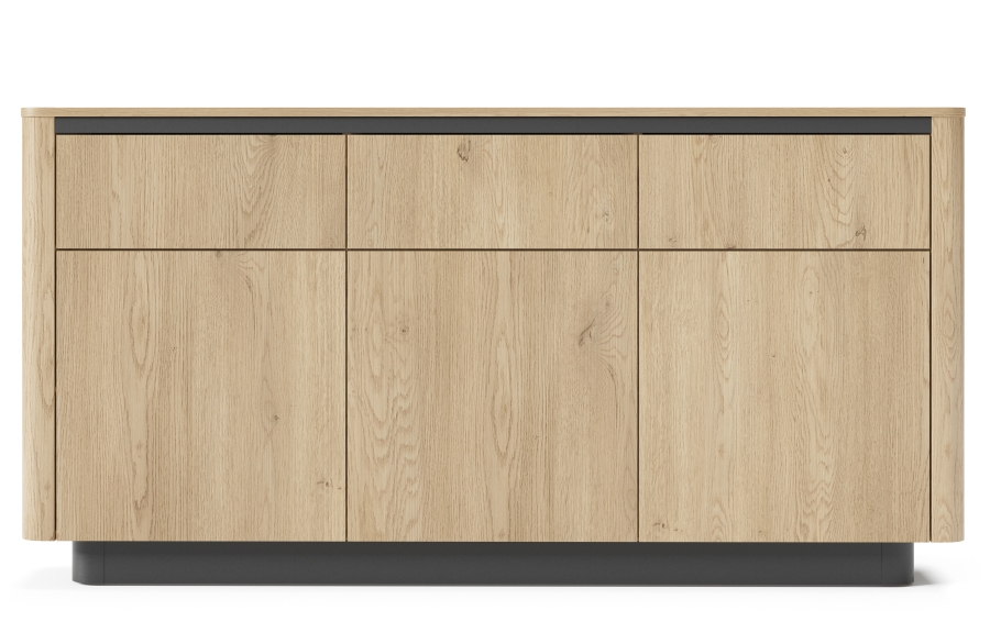 Μπουφές με συρτάρια Torro Φυσικό Cremona + Ανθρακί  163x82x38cm