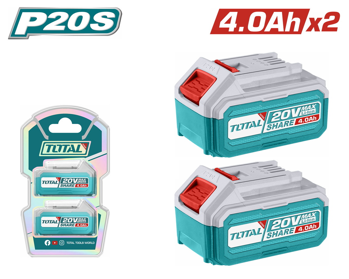 TOTAL ΕΠΑΓΓ. ΣΕΤ 2τεμ ΜΠΑΤ. TFBLI2002 Li-ion 20V / 4Ah (TOSLI240312E) TOTAL ΕΠΑΓΓ. ΣΕΤ 2τεμ ΜΠΑΤ. TFBLI2002 Li-ion 20V / 4Ah (TOSLI240312E)