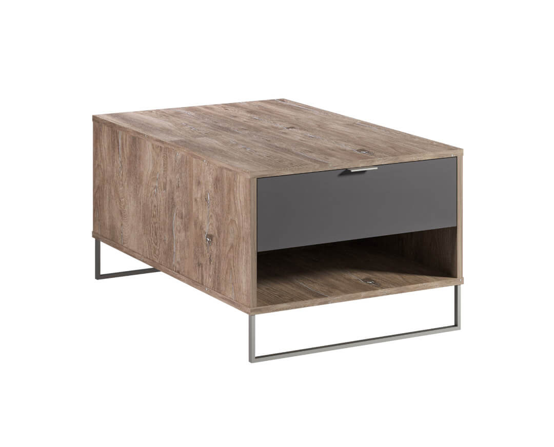 MATIS Τραπέζι σαλονιού με σερβιτόρο DENVER δρυς kalaj/ ανθρακί 100x68x46 MATIS160174