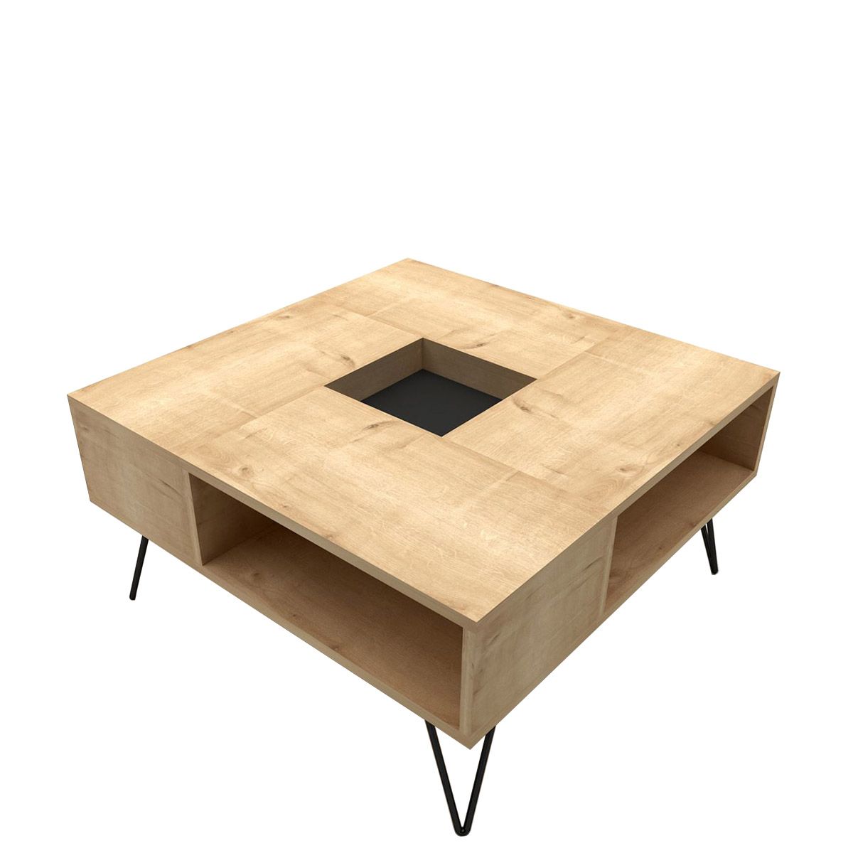 Τραπεζάκι Σαλονιού ArteLibre DONOUSA Δρυς/Μαύρο 80x80x38.6cm Arte-14410013 Τραπεζάκι Σαλονιού ArteLibre DONOUSA Δρυς/Μαύρο 80x80x38.6cm Arte-14410013