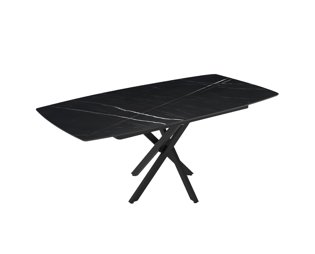 MATIS Επεκτεινόμενο τραπέζι δείπνου FILIS μαύρο μάρμαρο 145+40x90x76 MATISTAMADA009