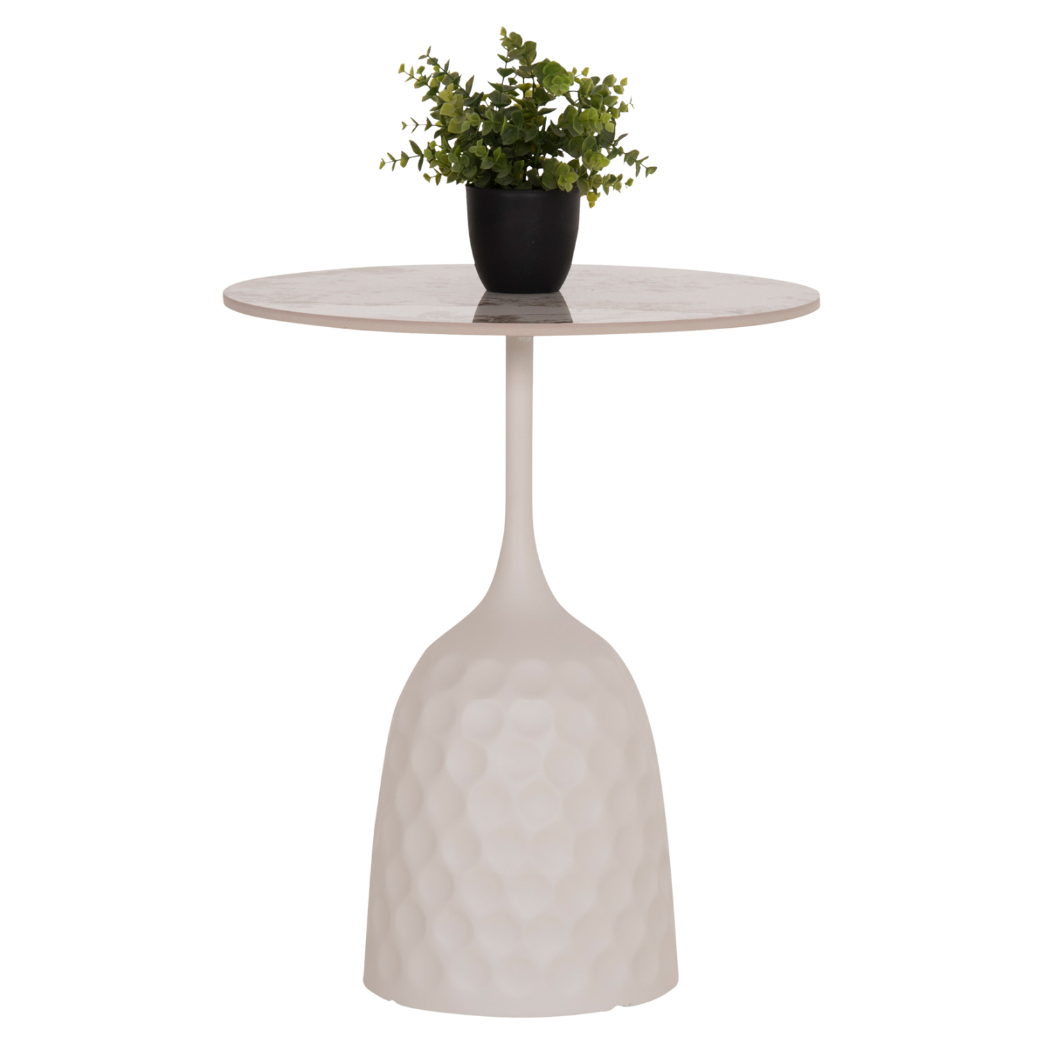 ΤΡΑΠΕΖΙ ΣΑΛΟΝΙΟΥ LONGSTEM HM18317.01 ΒΑΣΗ ΛΕΥΚΗ--SINTERED STONE CALACATA GOLD Φ50