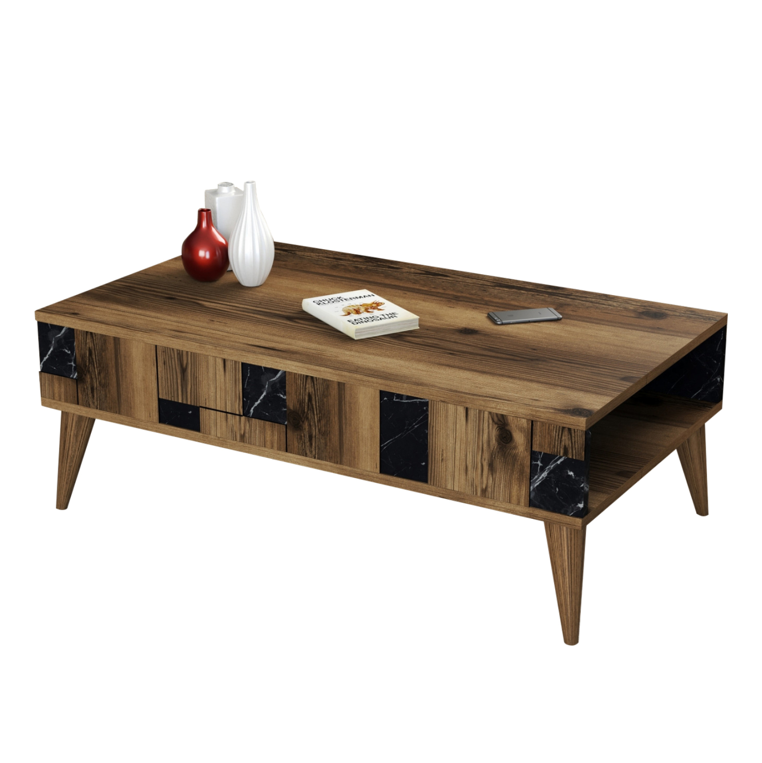 Intrahome ΤΡΑΠΕΖΙ ΣΑΛΟΝΙΟΥ .02 ΜΕΛΑΜΙΝΗΣ ΚΑΡΥΔΙ-ΜΑΥΡΟ ΜΑΡΜΑΡΟ 105x60x37.6Υεκ. intraho-1645809