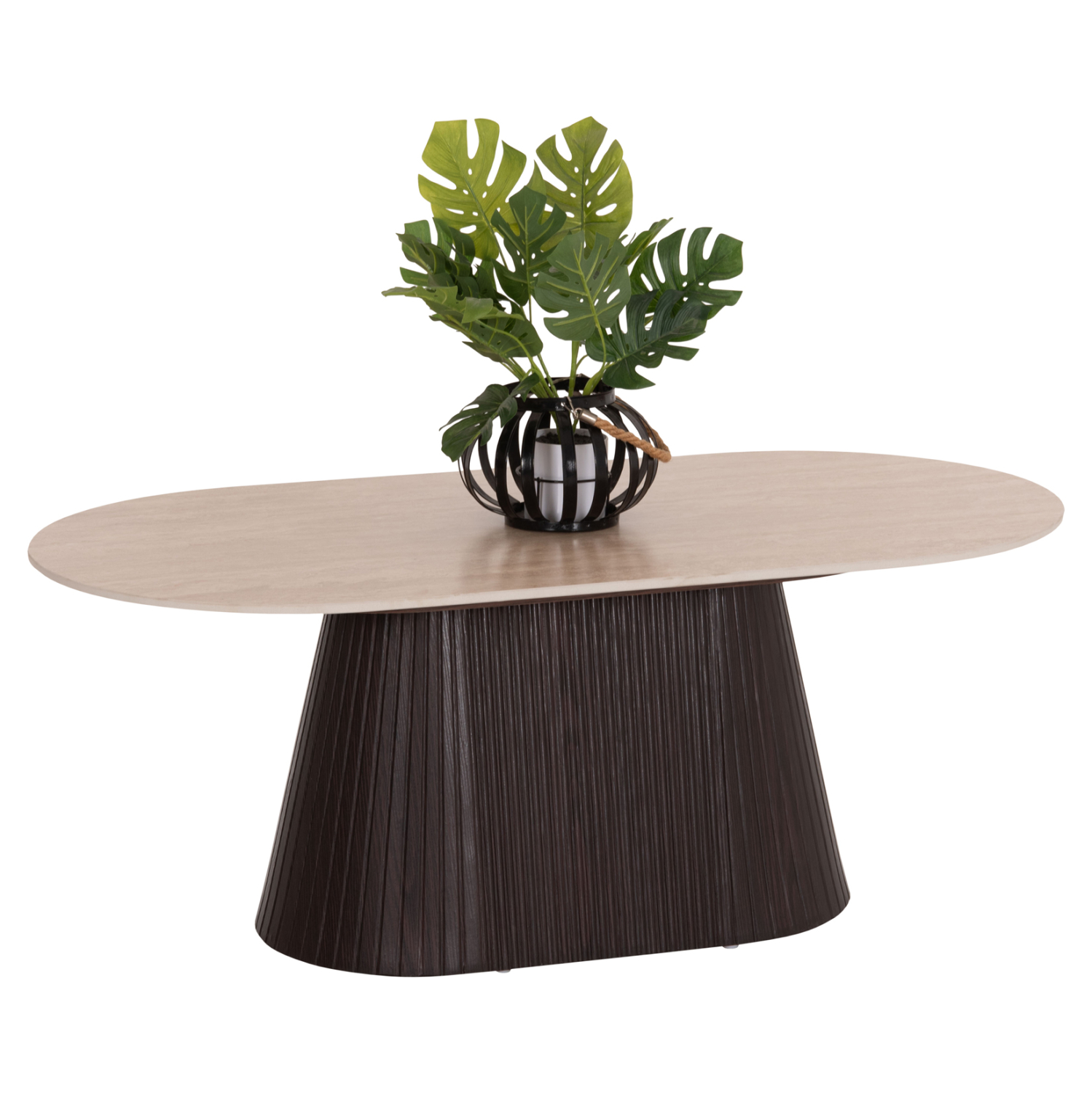 ΤΡΑΠΕΖΙ ΣΑΛΟΝΙΟΥ ΟΒΑΛ CATER HM18321 ΚΕΡΑΜΙΚΟ TOP ΟΨΗ ΤΡΑΒΕΡΤΙΝΑΣ-MDF ΒΑΣΗ 120x60x46Υεκ