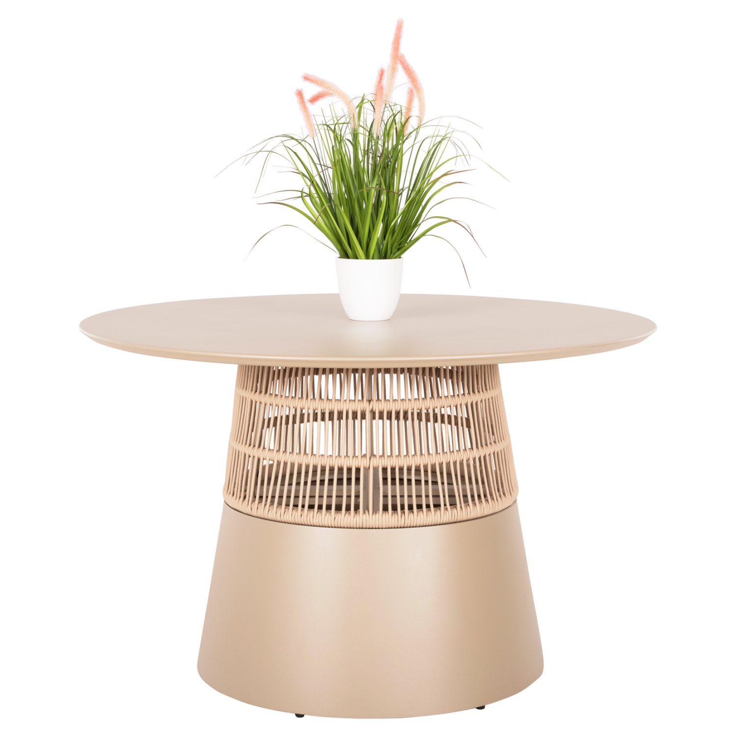 Intrahome ΤΡΑΠΕΖΙ ΣΤΡΟΓΓΥΛΟ SCASABLANCAEID .04 ΣΑΜΠΑΝΙ ΑΛΟΥΜΙΝΙΟ-ΜΠΕΖ ΣΧΟΙΝΙ Φ120x75Υεκ. intraho-1632361