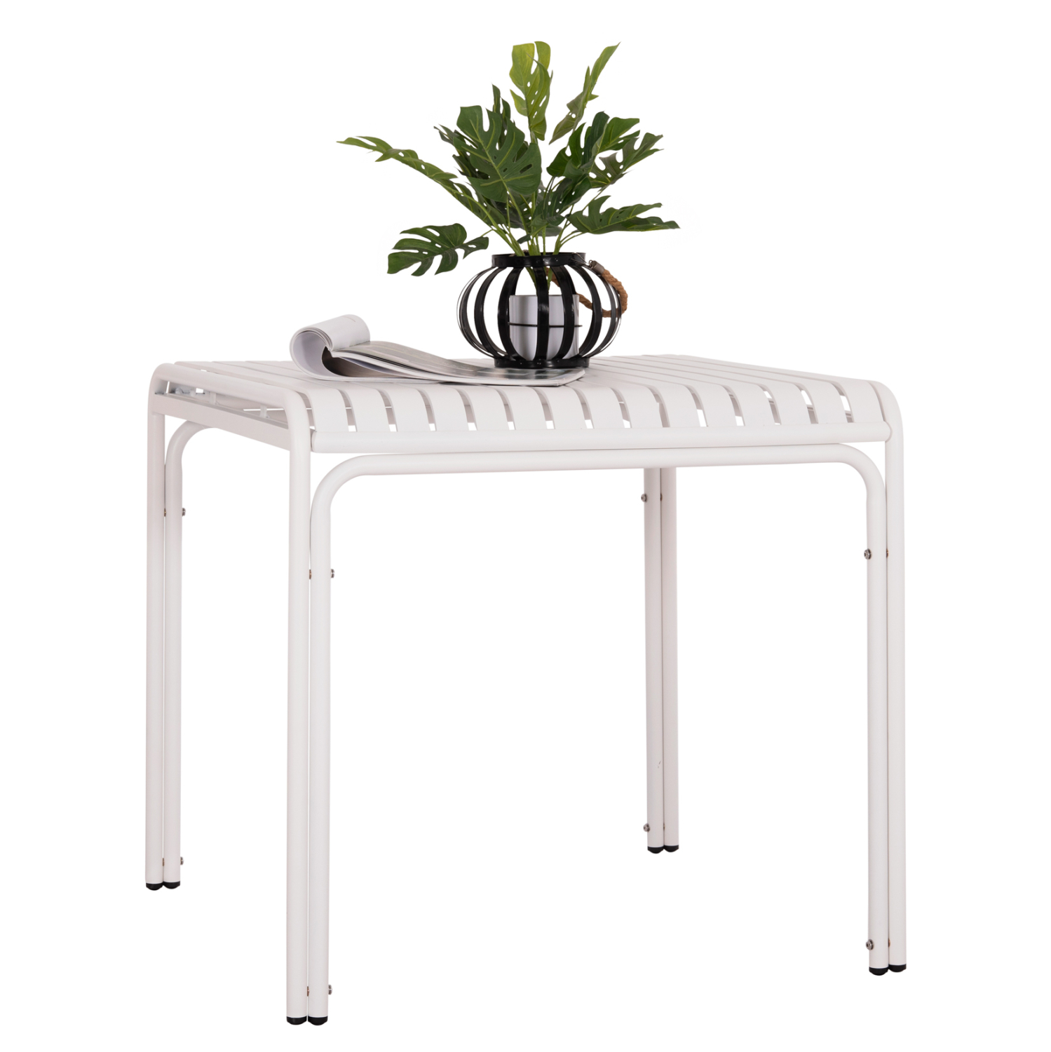 ΤΡΑΠΕΖΙ ΤΕΤΡΑΓΩΝΟ ΑΛΟΥΜΙΝΙΟΥ RACHEL HM6338.02 ΛΕΥΚΟ 80x80x75Υεκ.