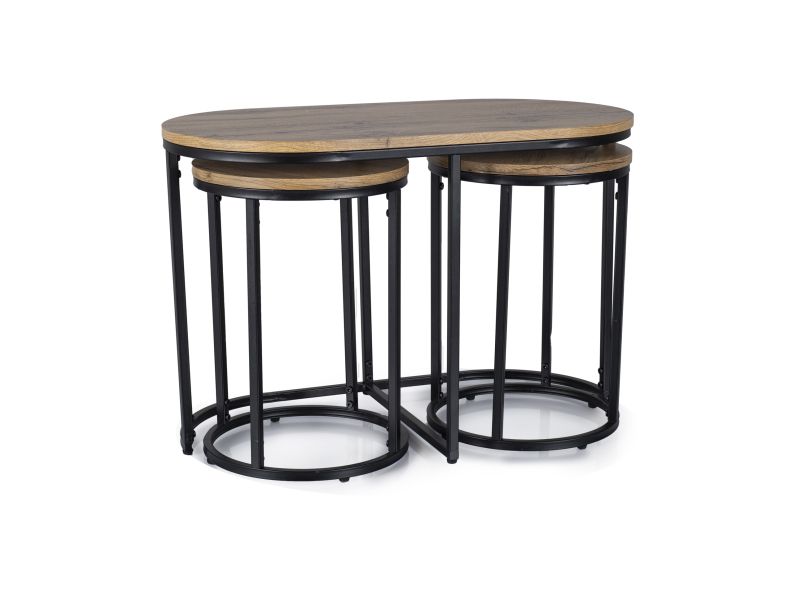 ŁAWA TWIX DĄB ARTISAN/CZARNY (ZESTAW) DIOMMI-80-3884