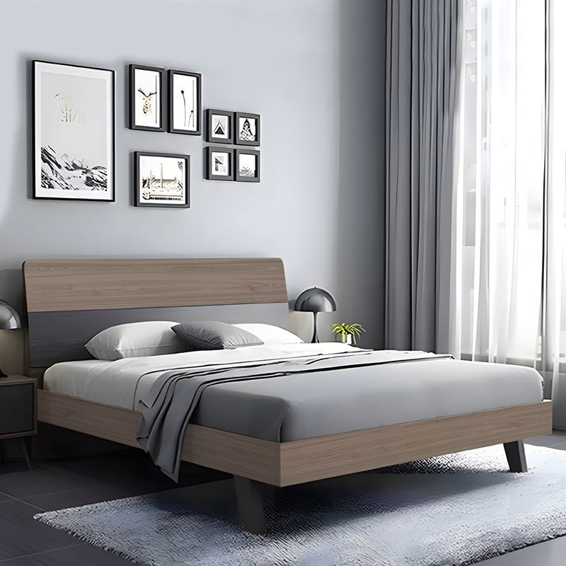 WOODWELL VANITY Κρεβάτι Διπλό, για Στρώμα 160x200cm, Απόχρωση Sonoma Oak-Grey 161x201x98cm Ε7350,1