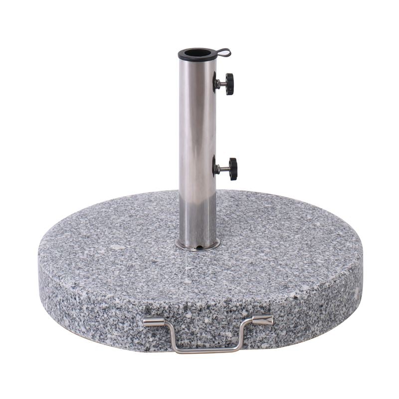 WOODWELL ΒΑΣΗ ομπρέλας στρογγυλή Γρανίτης/Inox #304 (40Kg) Φ50 H.7,5/37cm Ε933