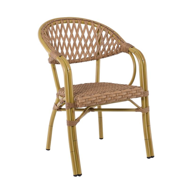 WOODWELL Ε2580VEGERA Rattan Πολυθρόνα Dining Αλουμίνιο Φυσικό, Wicker Φυσικό, Στοιβαζόμενη 57x59x84cm Ε2580 WOODWELL Ε2580VEGERA Rattan Πολυθρόνα Dining Αλουμίνιο Φυσικό, Wicker Φυσικό, Στοιβαζόμενη 57x59x84cm Ε2580