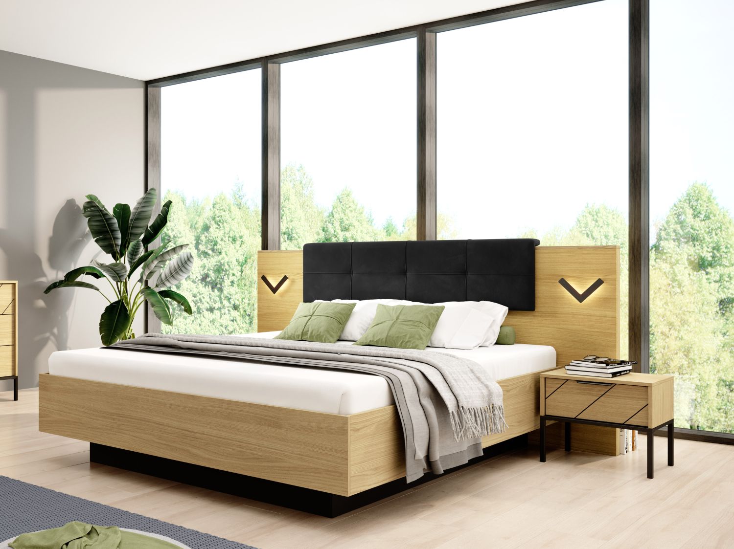 Lh-homefurniture Σετ κρεβατοκάμαρας Verso φυσικό, με αποθηκευτικό χώρο για στρώμα 160×200 (3 τεμαχίων) L_Verso_13+11 Lh-homefurniture Σετ κρεβατοκάμαρας Verso φυσικό, με αποθηκευτικό χώρο για στρώμα 160×200 (3 τεμαχίων) L_Verso_13+11