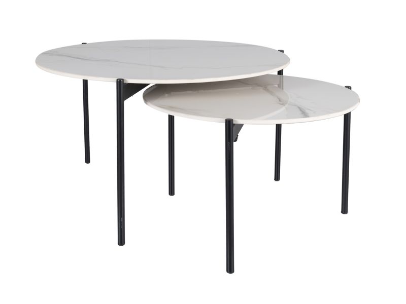 ŁAWA VETRO BIAŁY/CZARNY FI80 FI60 (ZESTAW) DIOMMI-80-3861