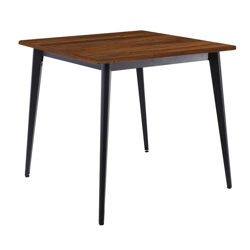 WOODWELL VIDAL Τραπέζι Μέταλλο Βαφή Μαύρο, Επιφάνεια 80x80cm/16mm Contract Sliq Walnut  81x81x73,6cm Ε0686,S2