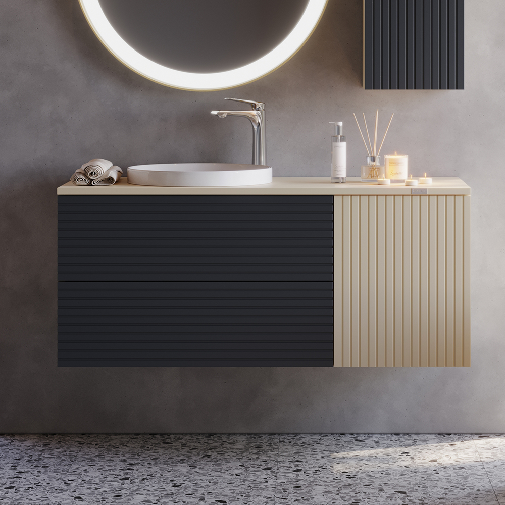 Πάγκος VIEN Ανθρακί MDF 18mm Λάκα 120 S3BVIE120ANBM 120x50x52cm S3BVIE120ANBM