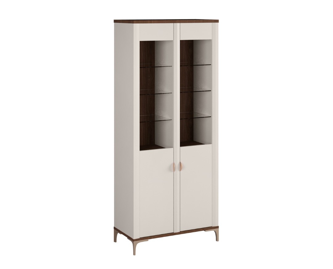 MATIS Βιτρίνα ψηλή MANILA καρυδί/ κασμίρ 80x40x190 MATIS900381 MATIS Βιτρίνα ψηλή MANILA καρυδί/ κασμίρ 80x40x190 MATIS900381