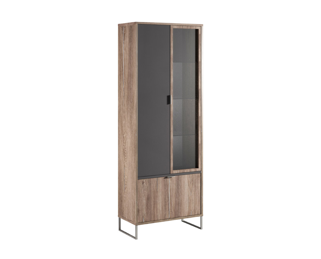 MATIS Βιτρίνα ψηλή DENVER δρυς kalaj/ ανθρακί 71x35x190,2 MATIS160574 MATIS Βιτρίνα ψηλή DENVER δρυς kalaj/ ανθρακί 71x35x190,2 MATIS160574
