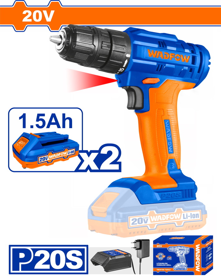 WADFOW ΔΡΑΠ/ΒΙΔΟ ΜΠΑΤ. Li-ion 20V / 1.5Ah / 35Nm / 2 ΜΠΑΤ (WCDP512) WADFOW ΔΡΑΠ/ΒΙΔΟ ΜΠΑΤ. Li-ion 20V / 1.5Ah / 35Nm / 2 ΜΠΑΤ (WCDP512)