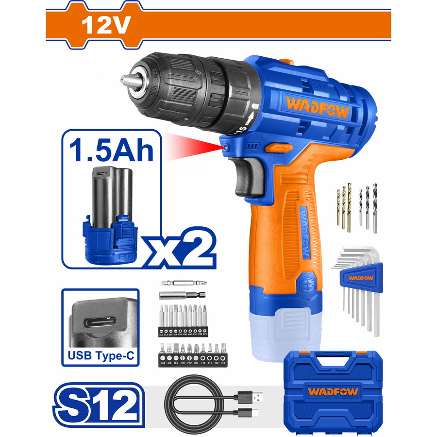 WADFOW ΔΡΑΠΑΝΟΚΑΤΣΑΒΙΔΟ ΜΠΑΤ. Li-ion 12V / 1.5Ah / 20Nm / 2 ΜΠΑΤ. Type C (WCDS525) WADFOW ΔΡΑΠΑΝΟΚΑΤΣΑΒΙΔΟ ΜΠΑΤ. Li-ion 12V / 1.5Ah / 20Nm / 2 ΜΠΑΤ. Type C (WCDS525)