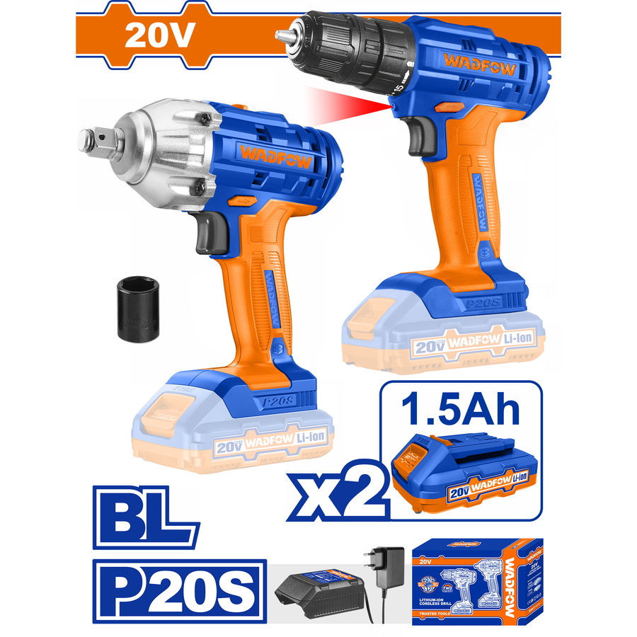 WADFOW ΣΕΤ ΔΡΑΠ/ΒΙΔΟ + ΜΠΟΥΛΟΝΟΚΛΕΙΔΟ ΜΠΑΤ. Li-ion 20V / 1.5Ah / 2 ΜΠΑΤ (WCK2017) WADFOW ΣΕΤ ΔΡΑΠ/ΒΙΔΟ + ΜΠΟΥΛΟΝΟΚΛΕΙΔΟ ΜΠΑΤ. Li-ion 20V / 1.5Ah / 2 ΜΠΑΤ (WCK2017)