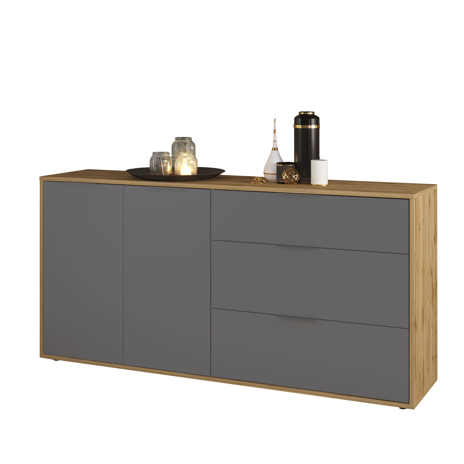 Μπουφές NITRO Γκρί Γραφίτη με Βελανιδιά 160x40x80εκ SO-NITRO2D3DRGR Μπουφές NITRO Γκρί Γραφίτη με Βελανιδιά 160x40x80εκ SO-NITRO2D3DRGR