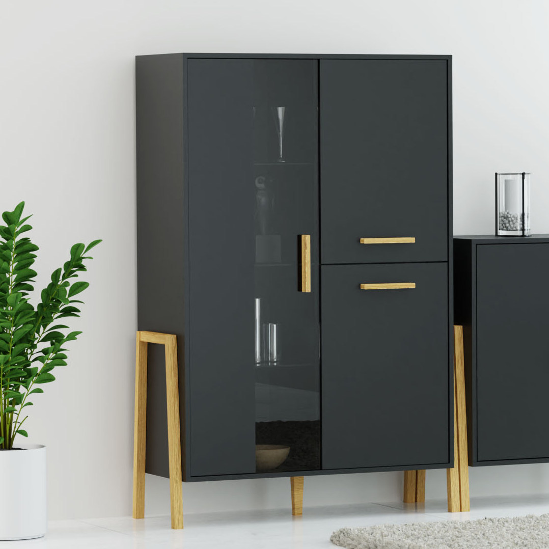 Βιτρίνα Belle Ανθρακί 102.5x41x152.5cm TO-BELLE1W2DANTHRACITE