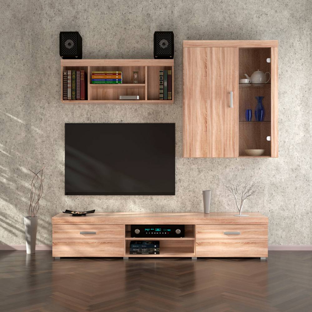 Σύνθεση Τηλεόρασης DAMIS Sonoma με MDF λεπτομέρειες 237.5x45x210εκ TO-DAMISSET2 Σύνθεση Τηλεόρασης DAMIS Sonoma με MDF λεπτομέρειες 237.5x45x210εκ TO-DAMISSET2